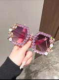Diamond Frame Shades — Purple