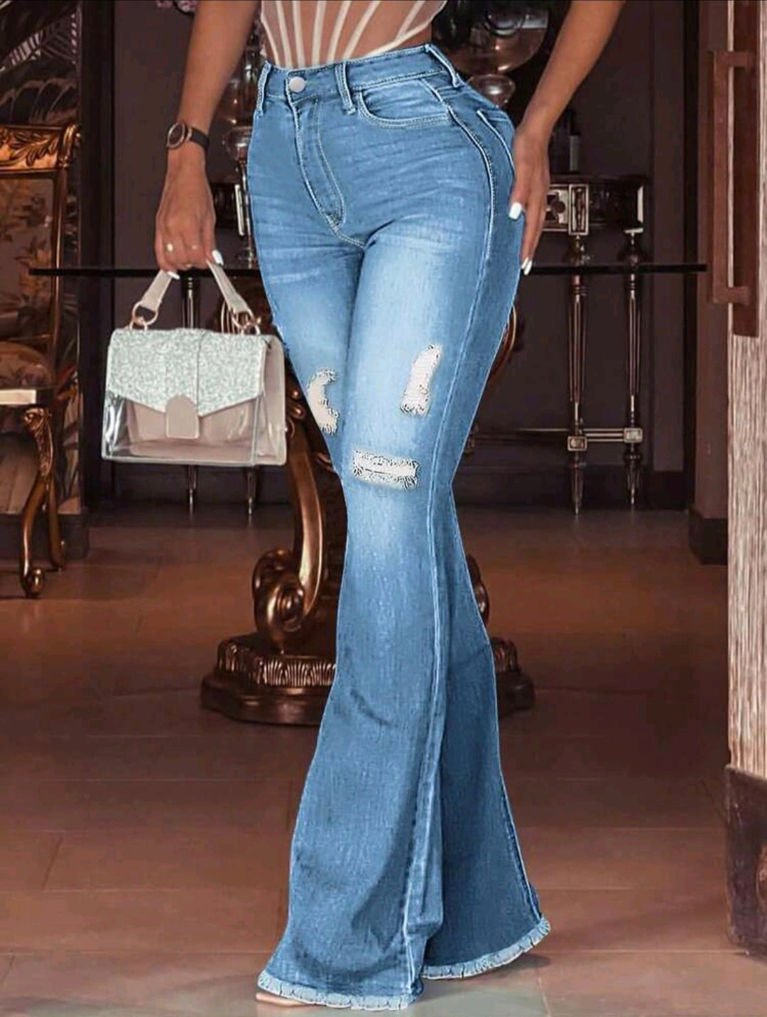 Raw Hem Flare Jean — UK 16