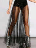 Glitter Mesh Midi Skirt — UK 10