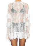 Sheer Lace Mini Dress — UK 16