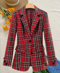 Red Plaid Power Jacket — UK 12/14
