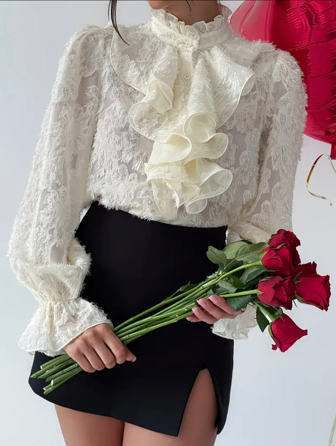Ruffle Lace Blouse — UK 18