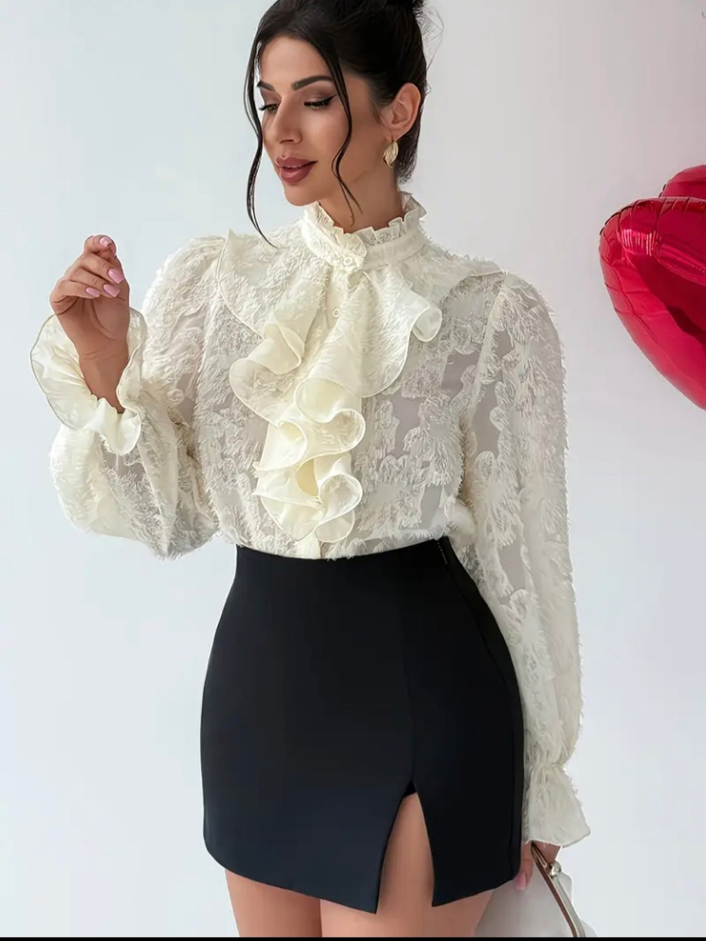 Ruffle Lace Blouse — UK 18