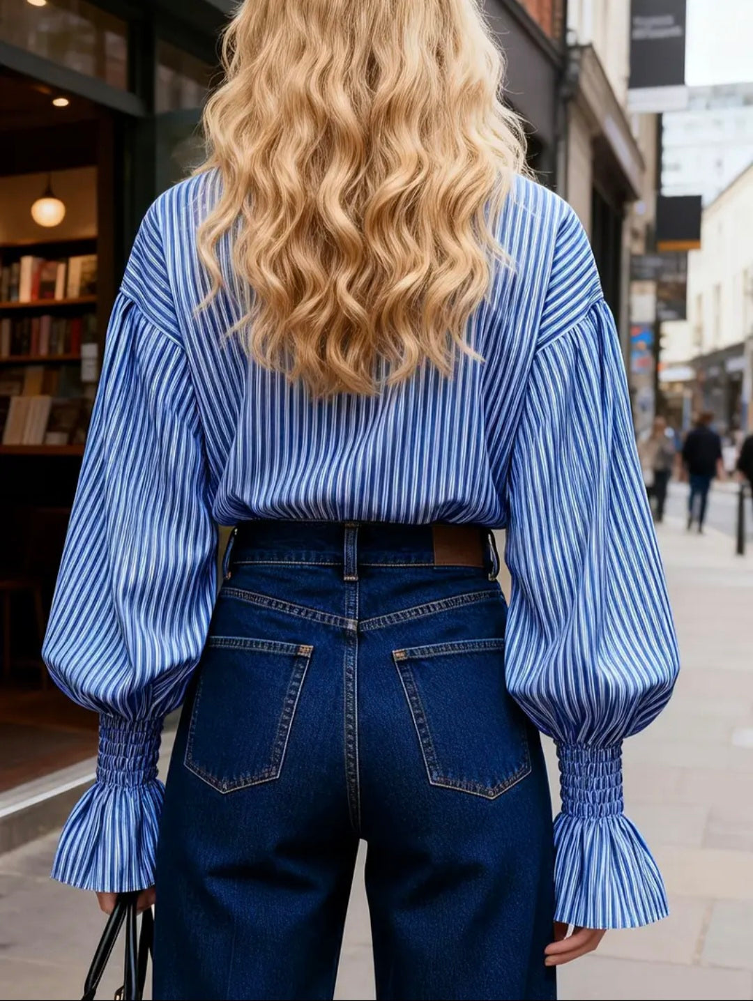 Stripe & Bow Blouse — UK 10