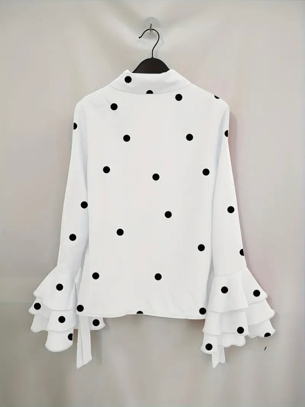 Polka Dot Ruffle Blouse — UK 8