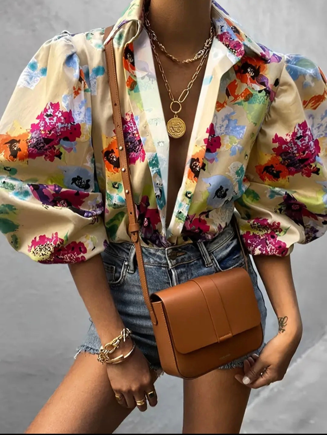 Balloon Sleeve Statement Blouse — UK 20