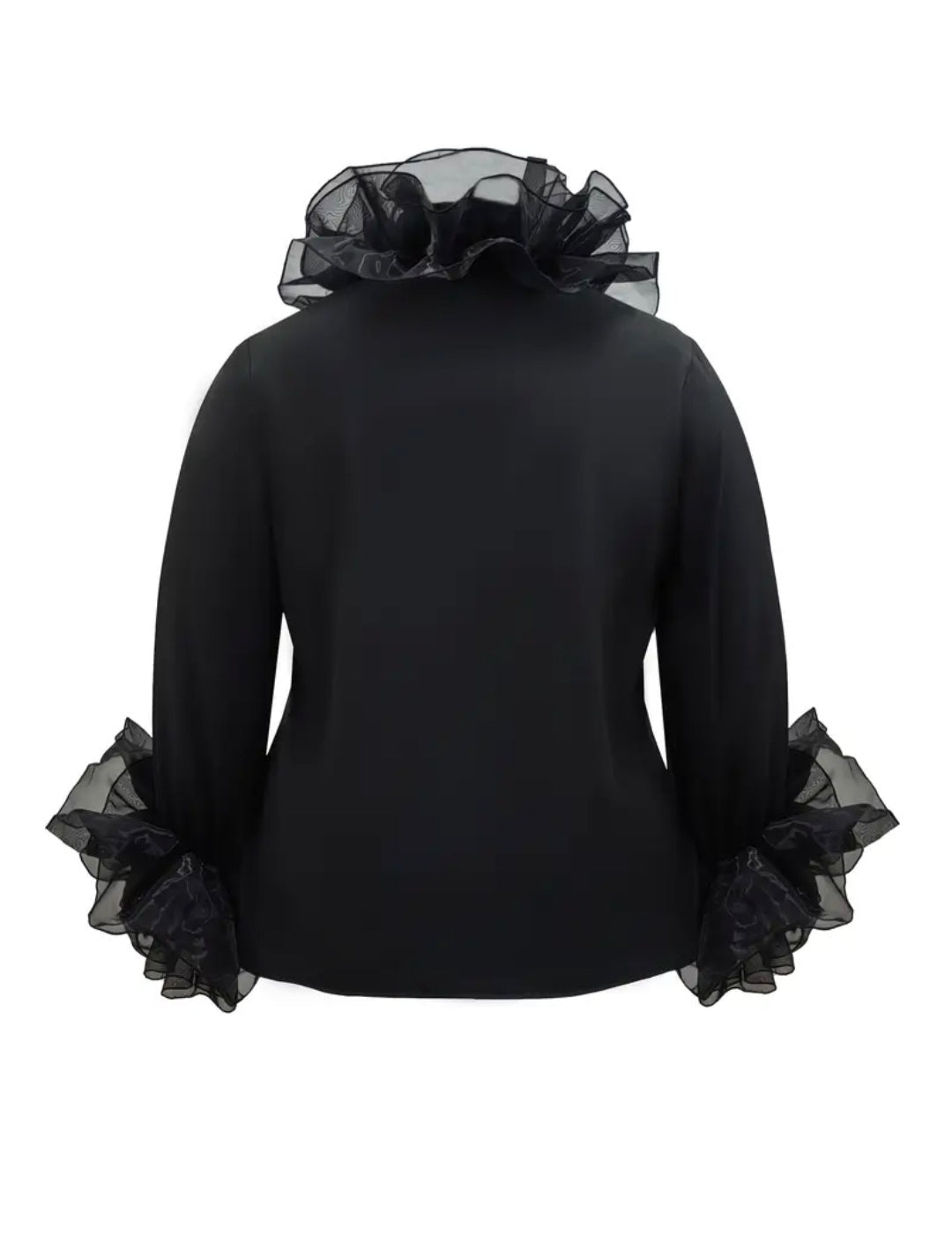 Ruffle Noir Plus Blouse — UK 18