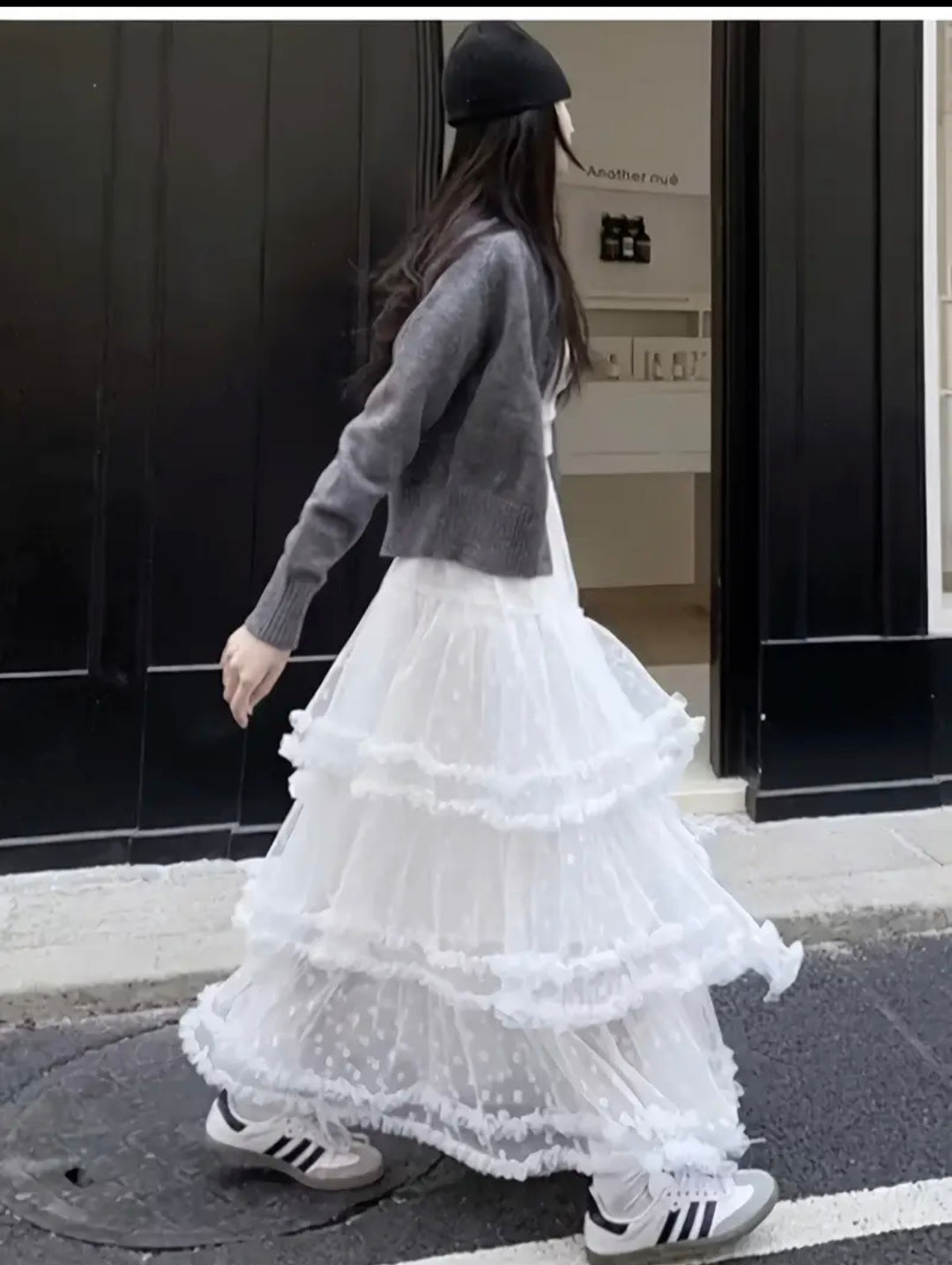 White Lace Maxi Skirt — UK 16
