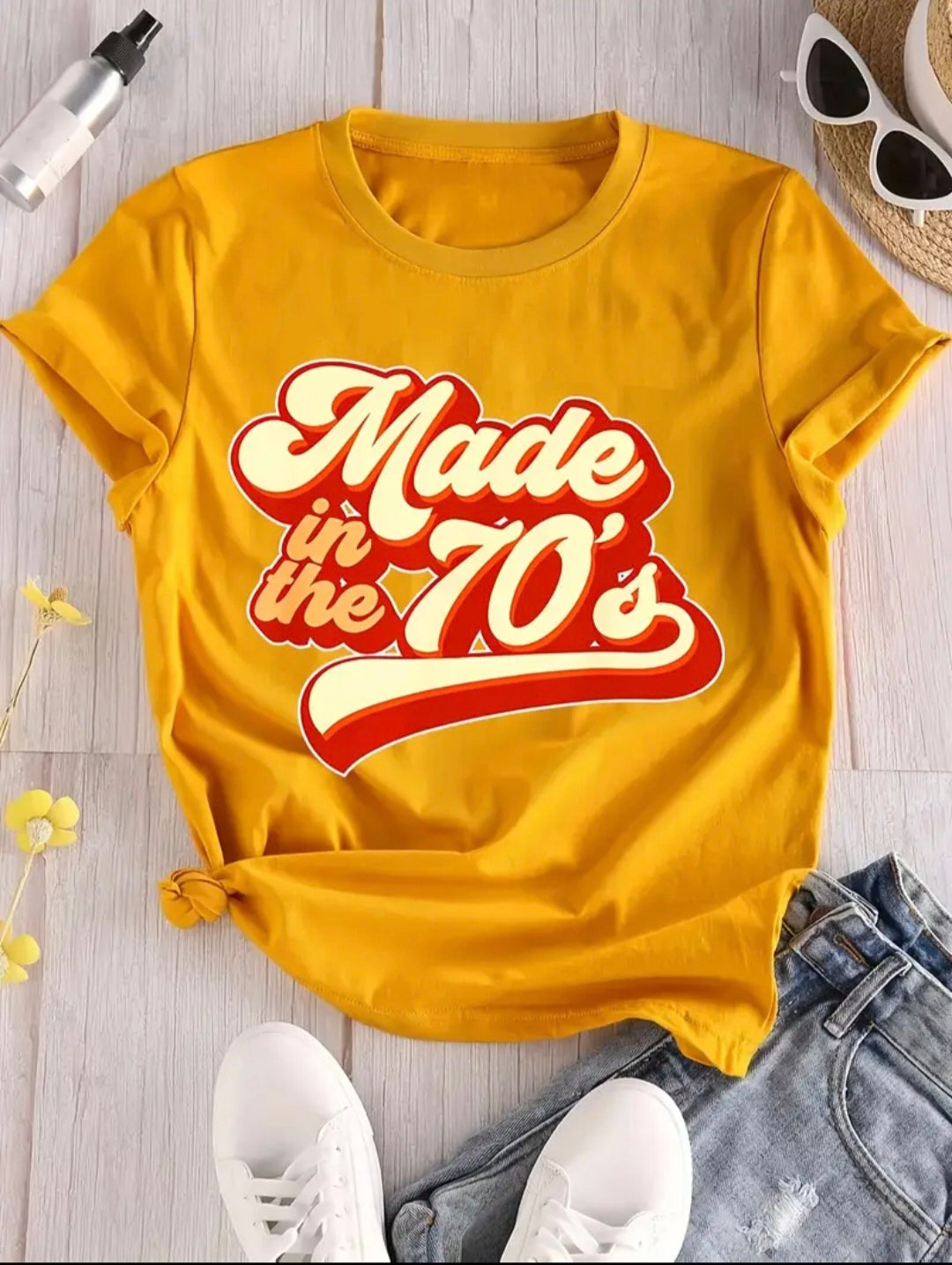 Yellow 70s Vintage Tee — UK 18