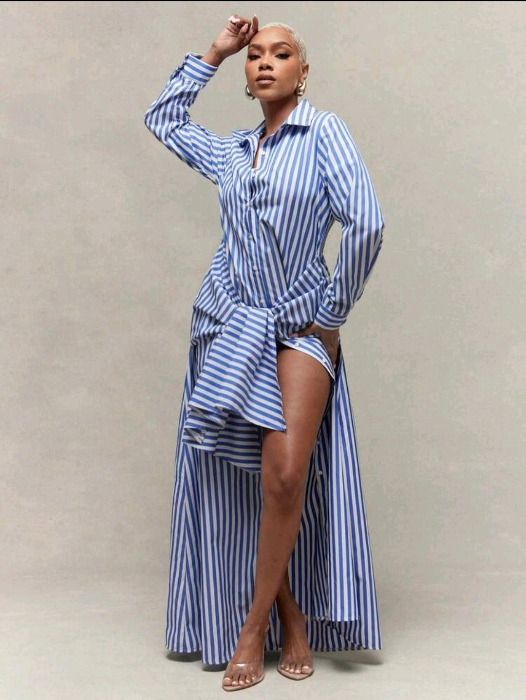 Vixey Stripe Maxi Dress — UK 10