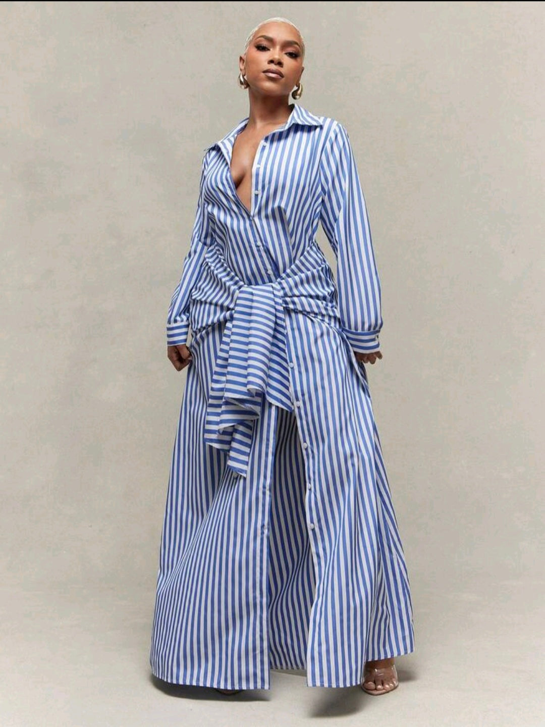 Vixey Stripe Maxi Dress — UK 10