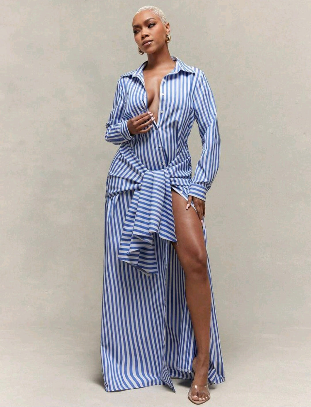 Vixey Stripe Maxi Dress — UK 10