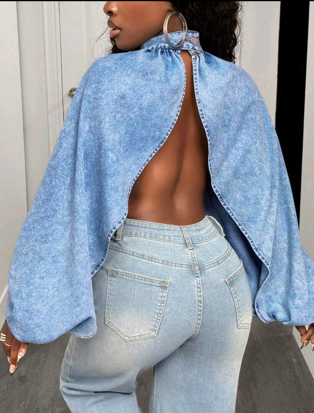Denim Bow Blouse — UK 18