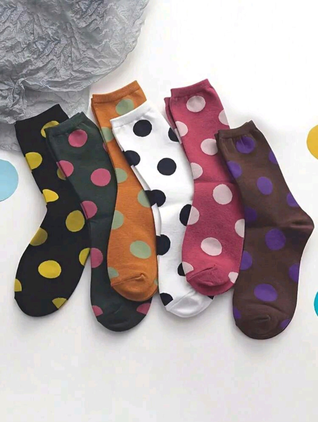 Polka Dot Socks Pack — Set B (6 Pairs)