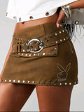 Playboy Studded Suede Mini — UK 16