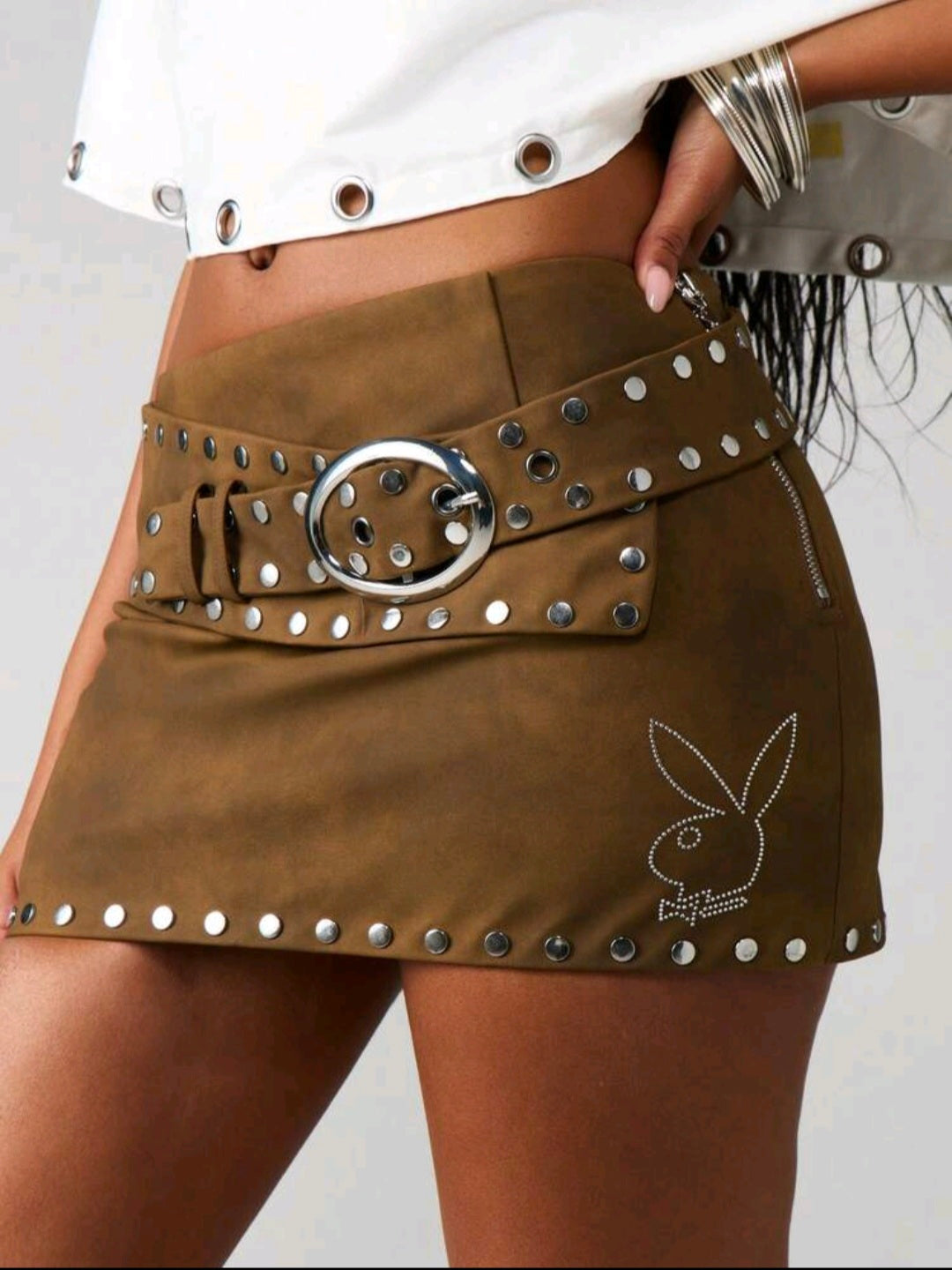 Playboy Studded Suede Mini — UK 16