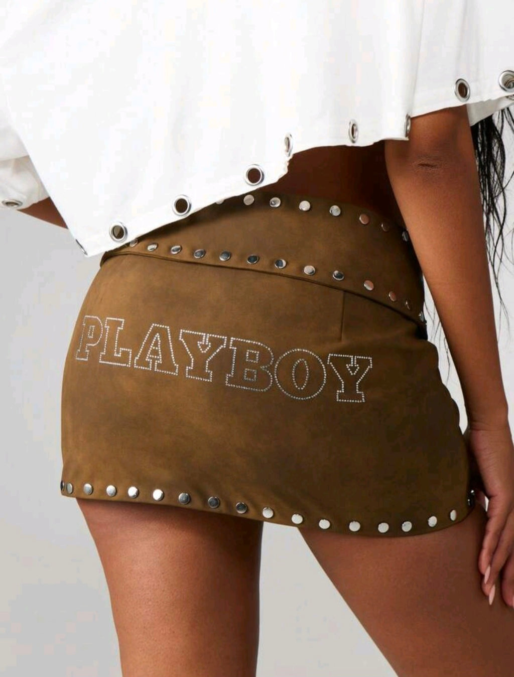 Playboy Studded Suede Mini — UK 16