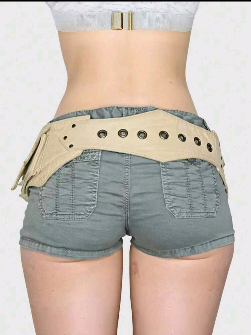 Grunge Fanny Pack Belt — Beige
