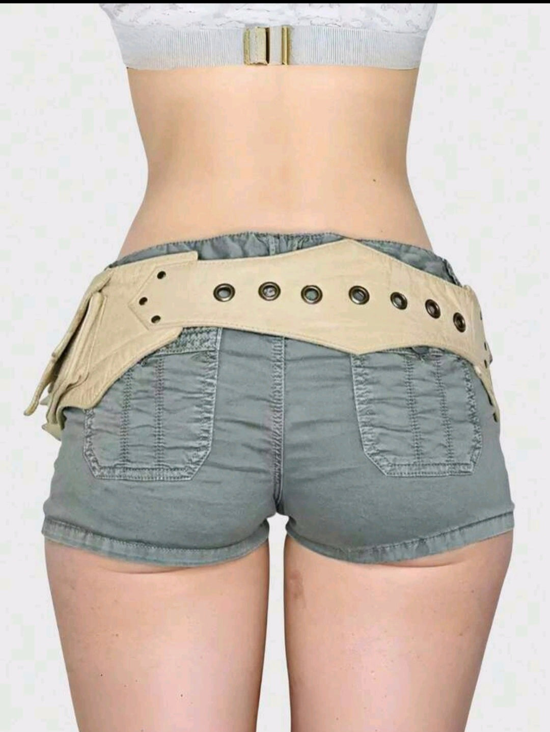 Grunge Fanny Pack Belt — Beige