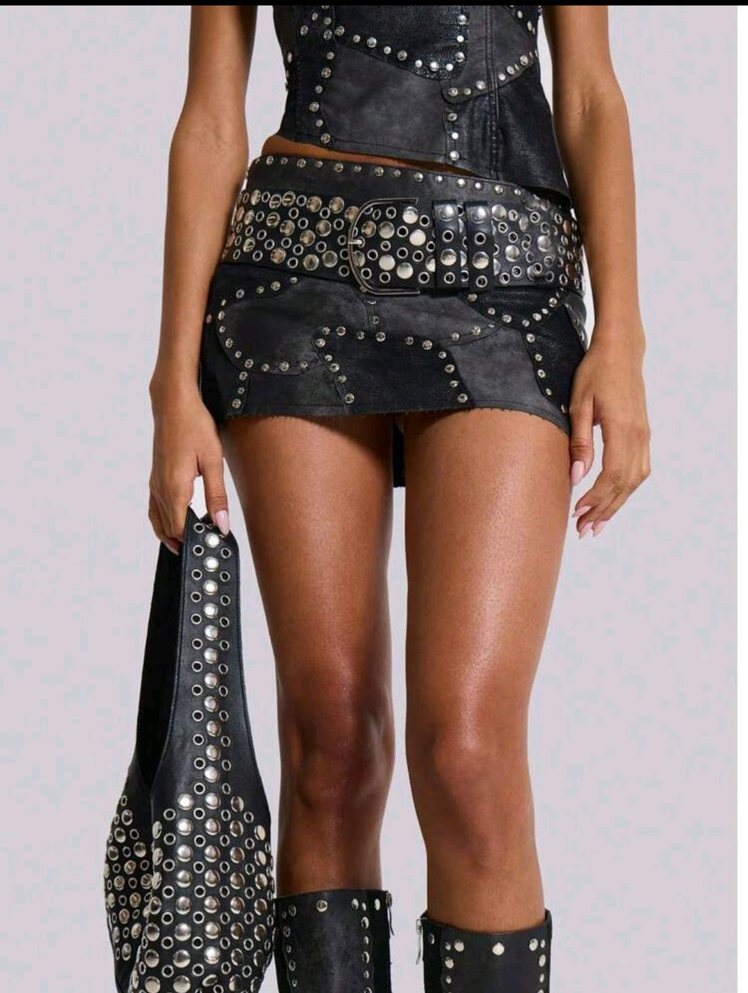 Punk Rivet Belt — Black (A)