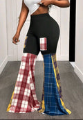 Color Block Plaid Flare — UK 8 (A)