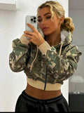 Camo Crop Hoodie — UK 16
