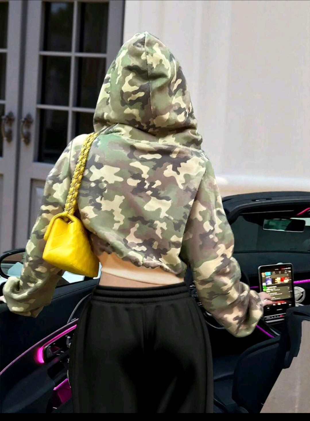 Camo Crop Hoodie — UK 16