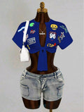Blue Tie Summer Shirt — UK 8