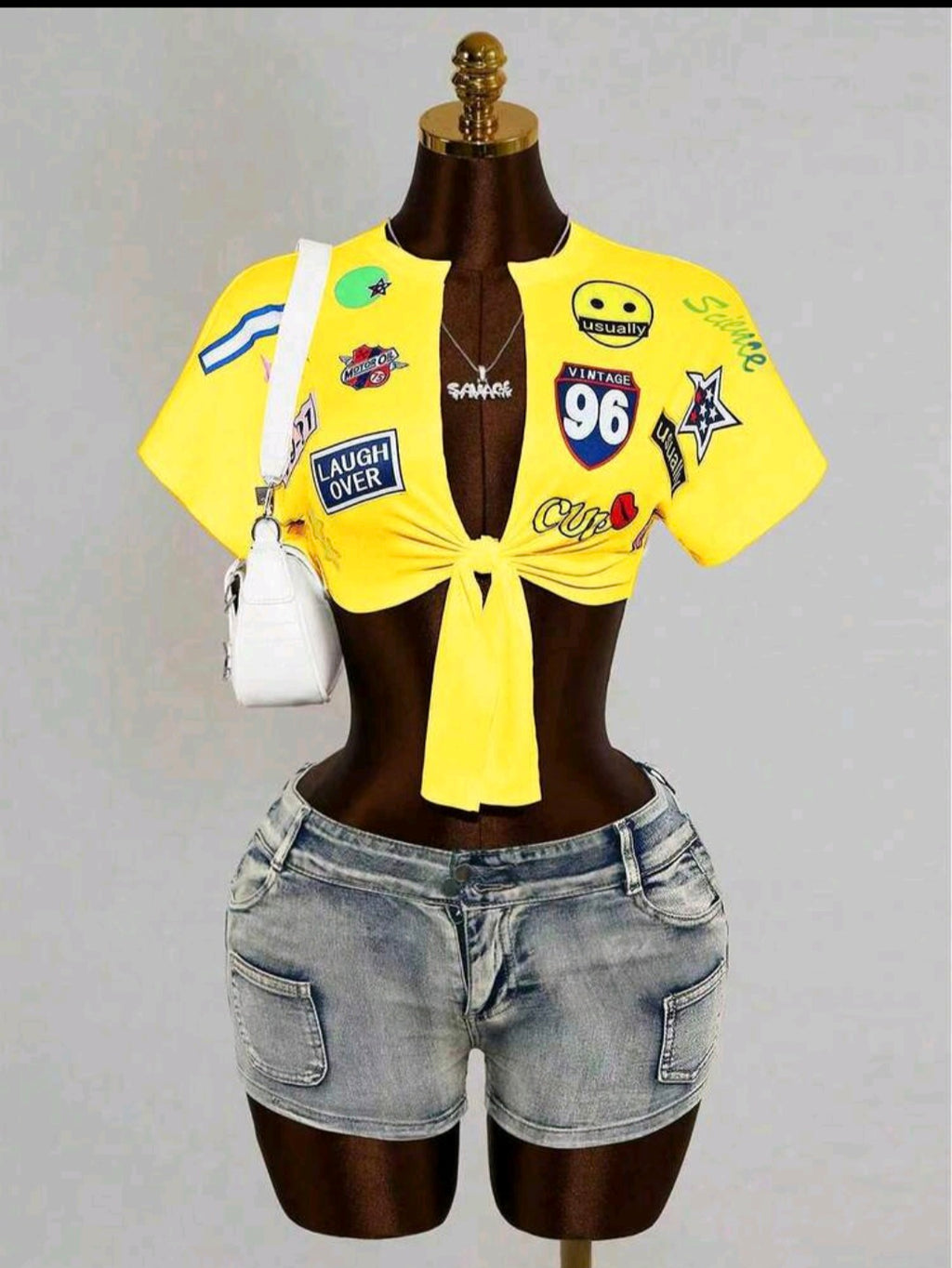 Yellow Tie Summer Shirt — UK 12/14
