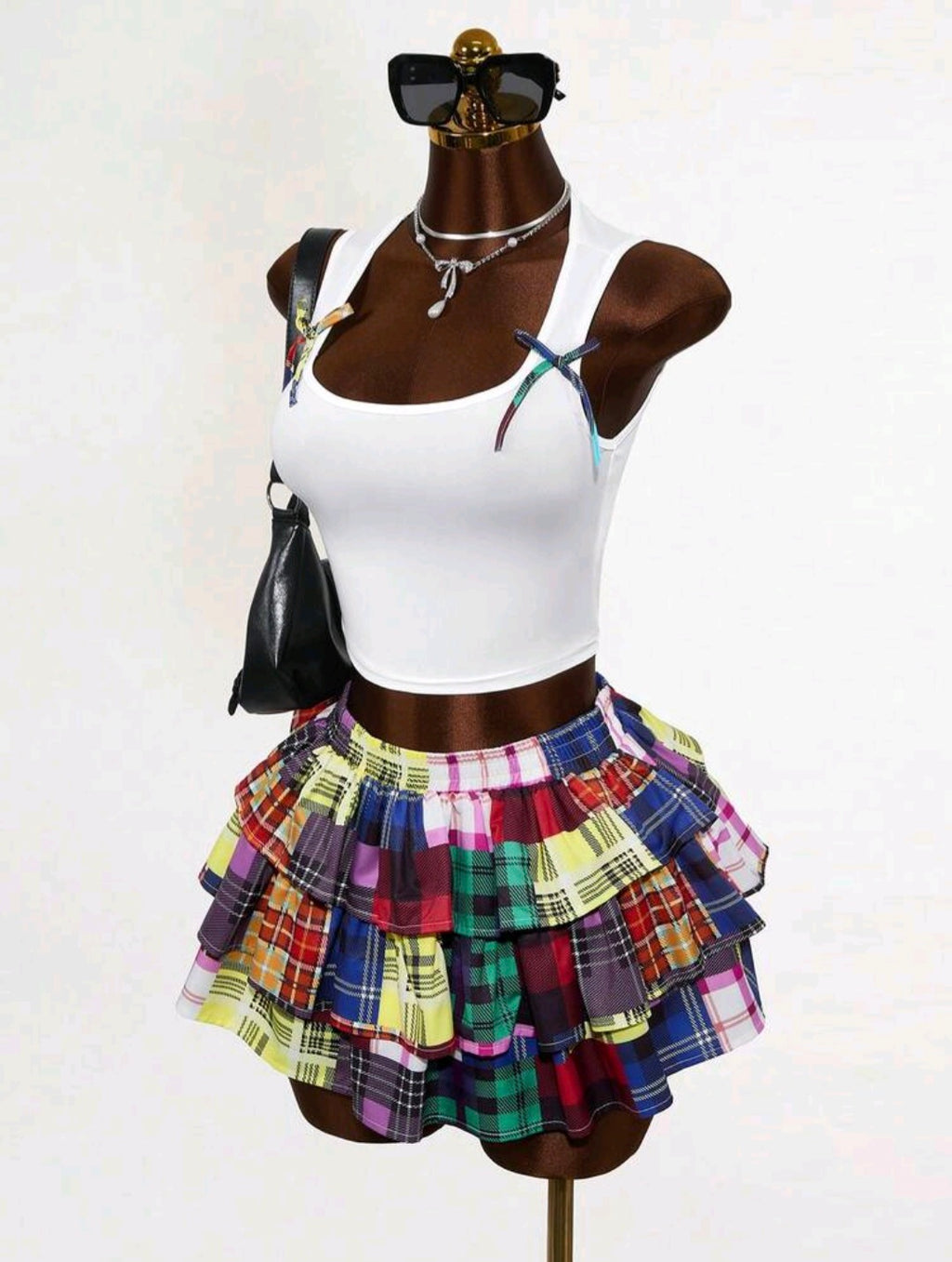 Tiered Rainbow Mini Skirt — UK 16