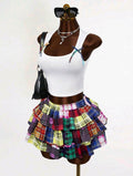 Tiered Rainbow Mini Skirt — UK 16