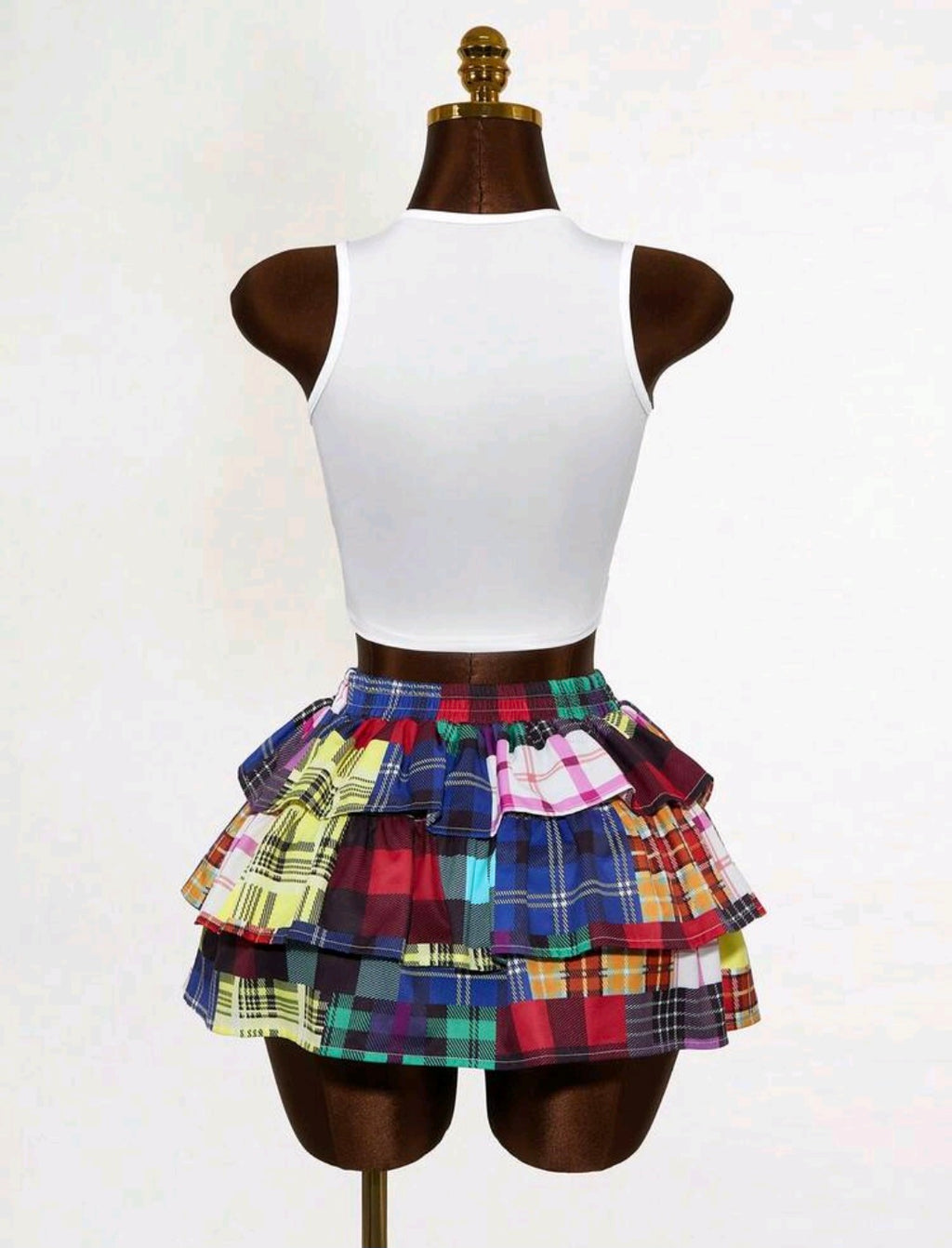Tiered Rainbow Mini Skirt — UK 16