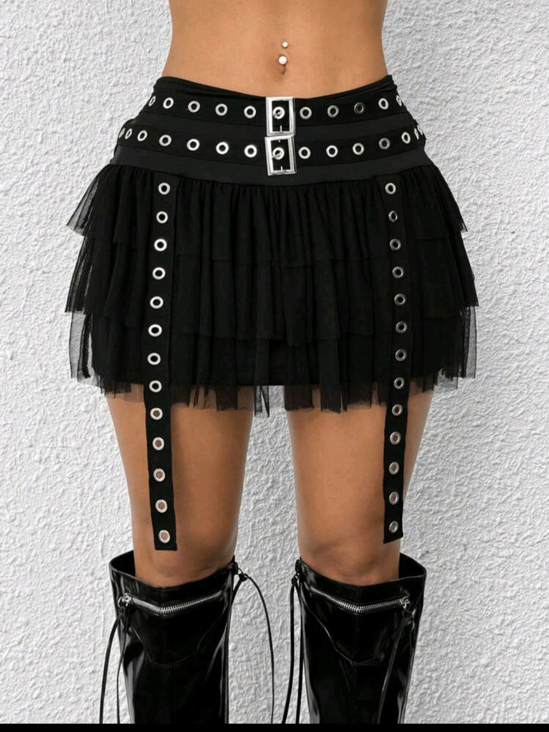 Punk Ruffle Mini Skirt — UK 8