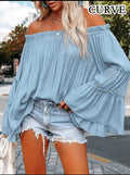 Baby Blue Flare Sleeve Blouse — UK 18