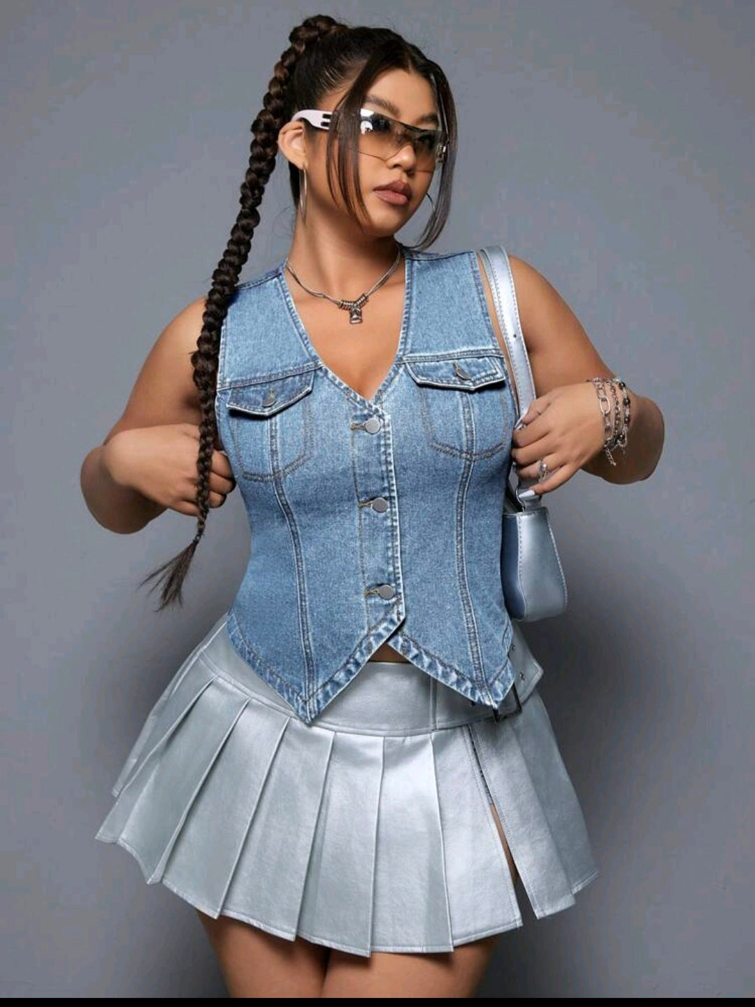 Shein Icon denim vest UK 18 US 16