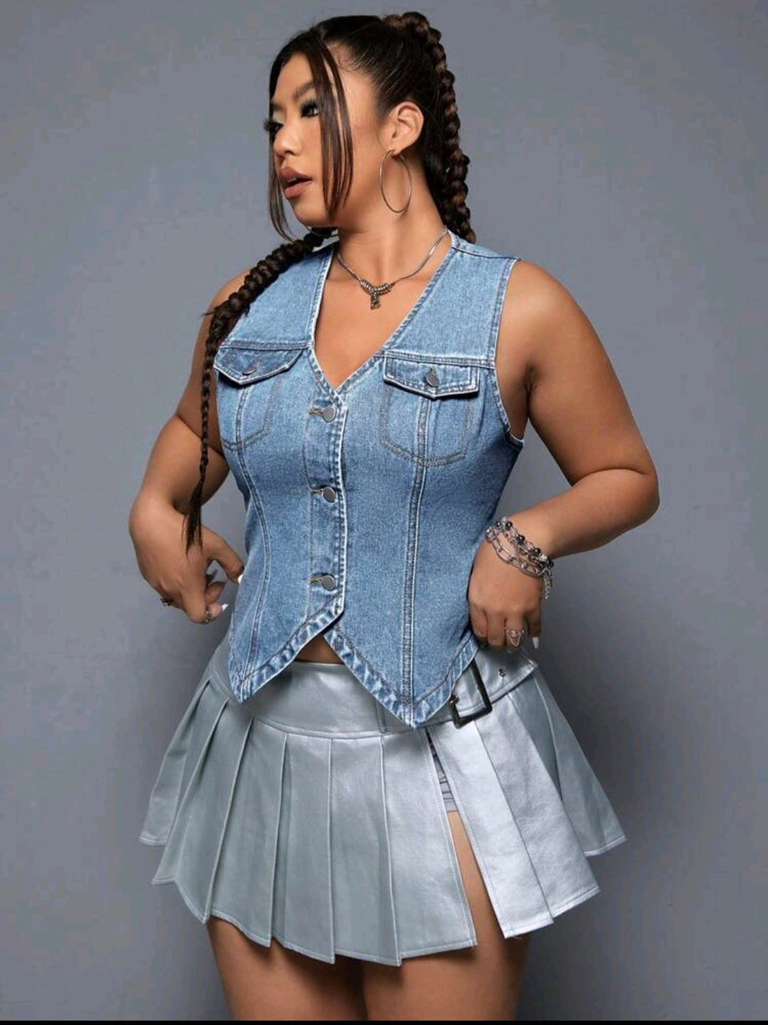 Shein Icon denim vest UK 16 US 12