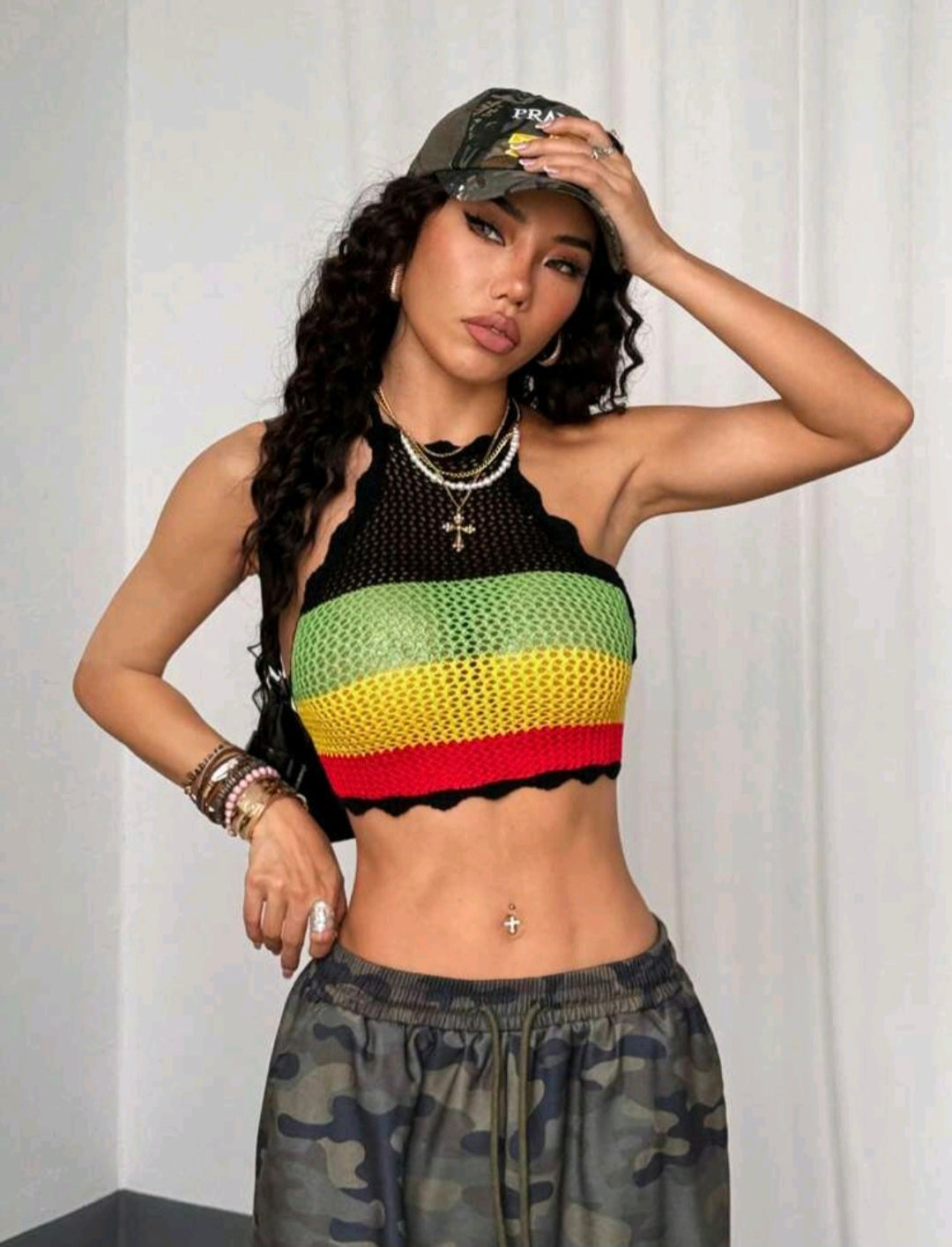 Multi-Color Knit Halter — UK 12/14