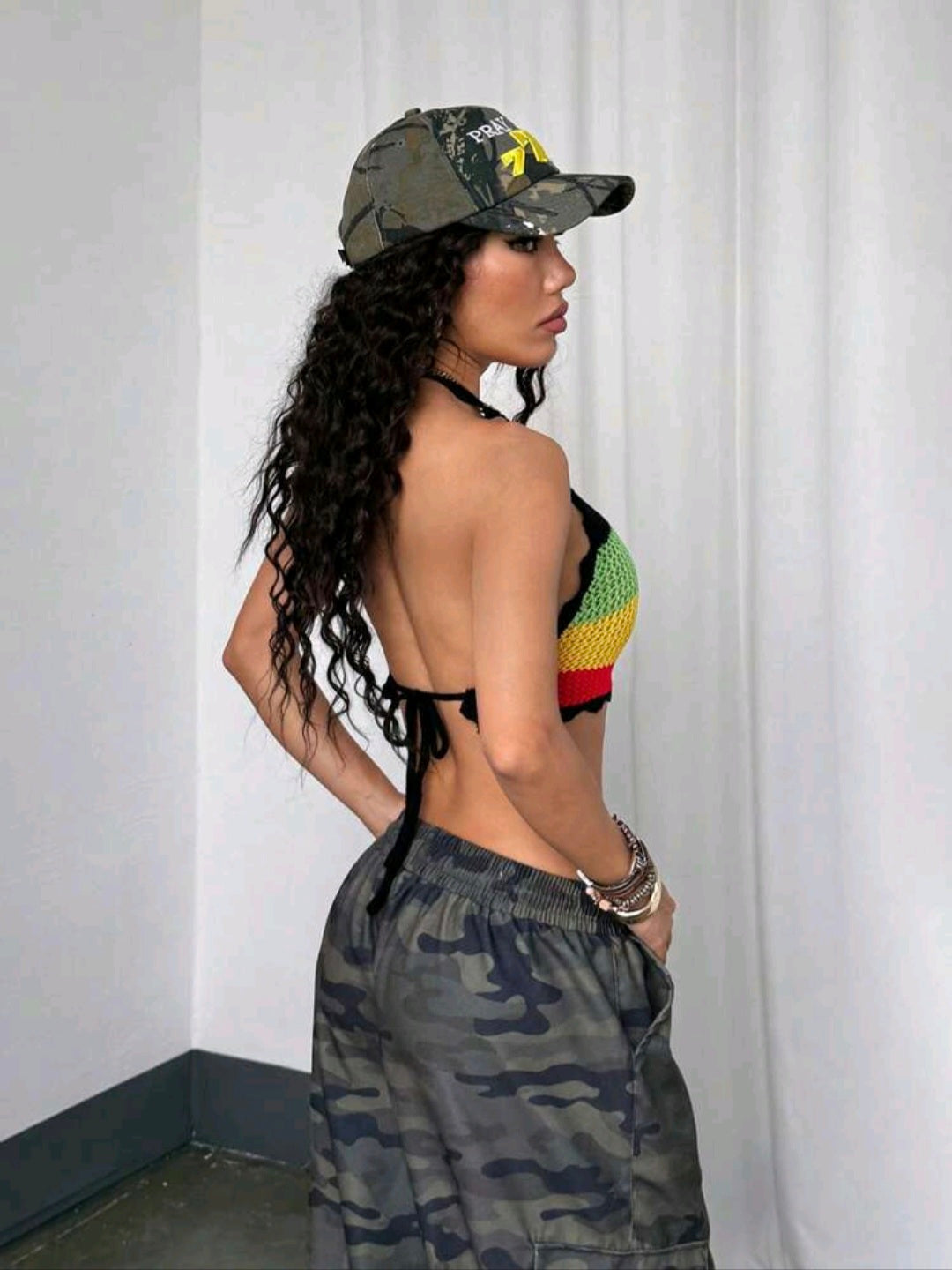 Multi-Color Knit Halter — UK 12/14