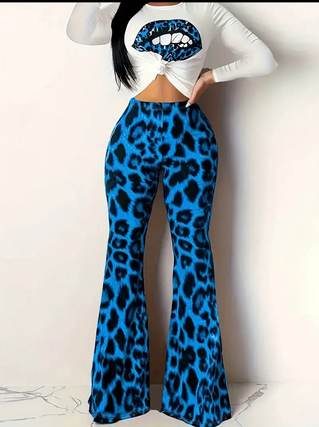 Leopard Print Flares — UK 8