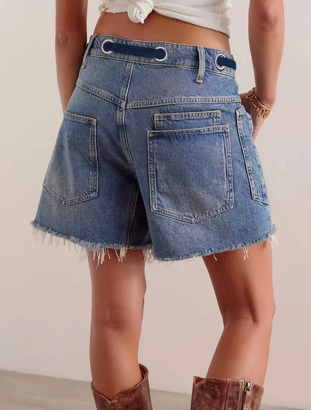 Wide Leg Tie Waist Jeans — UK 16