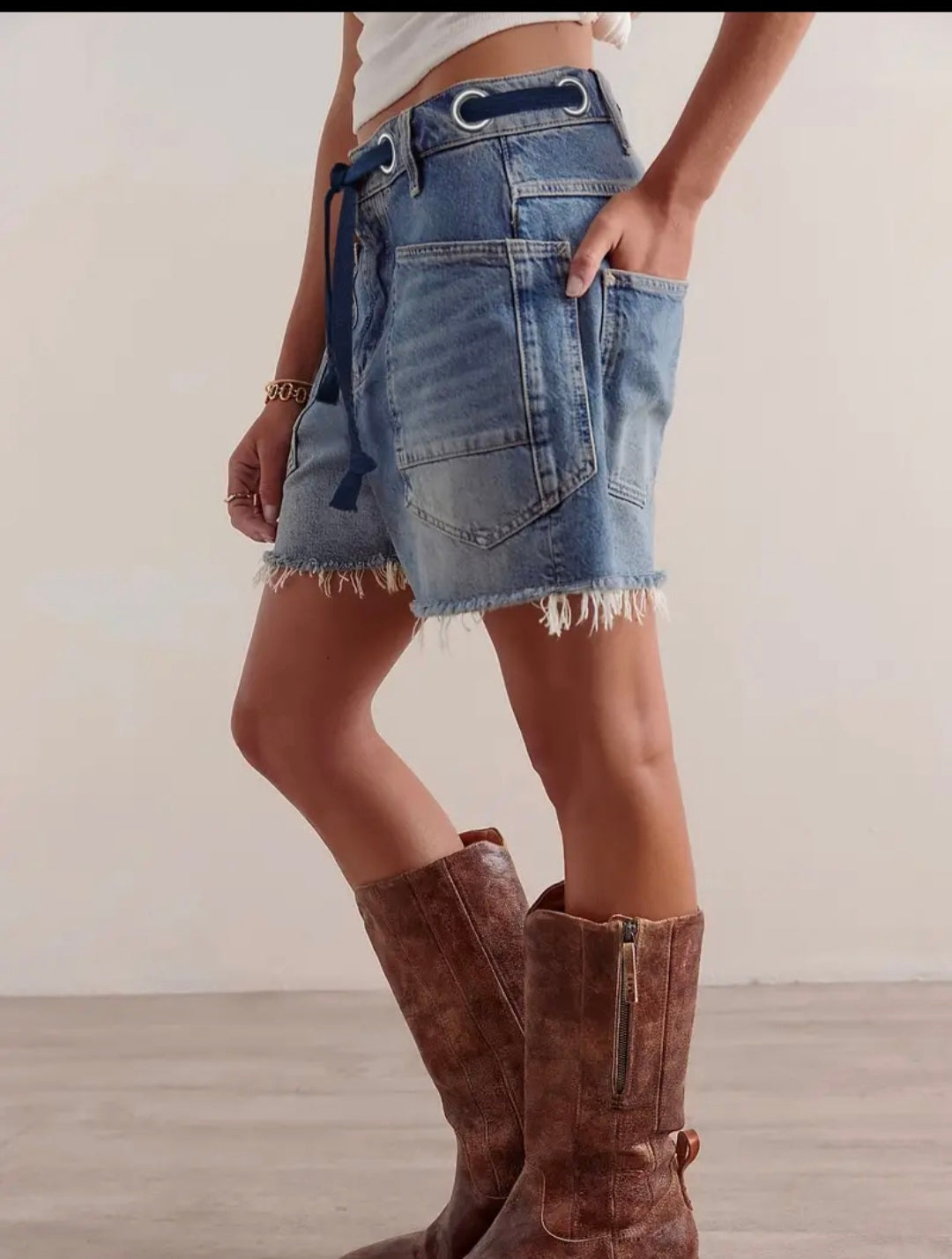 Wide Leg Tie Waist Jeans — UK 18