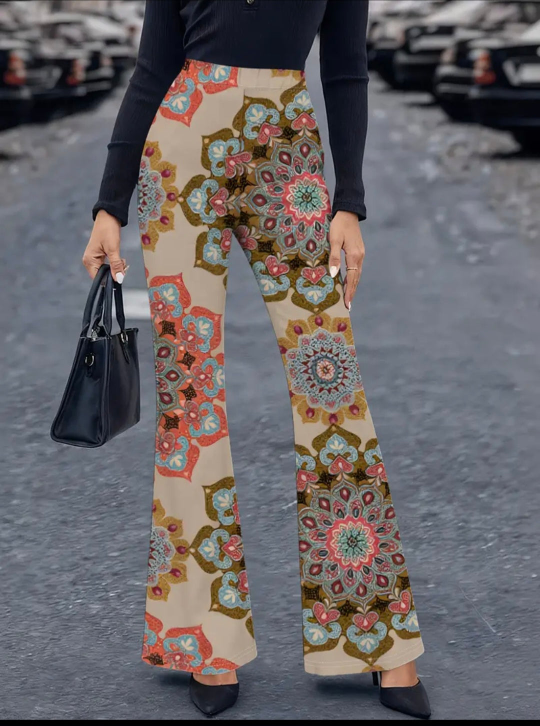 Funky Print Flared Pants — UK 16