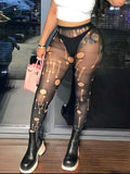Distressed Fishnet Stockings (B)