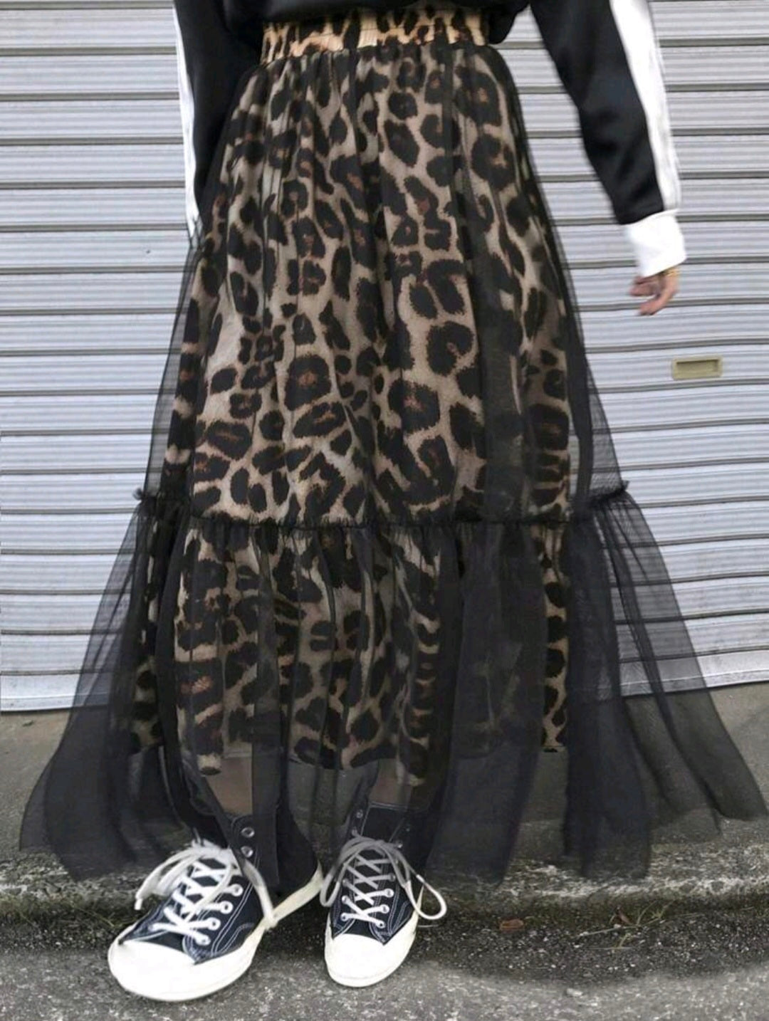 Woman's leopard print mesh, maxi skirt  UK 10 US 8