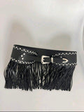 Black Leather Rivet Belt