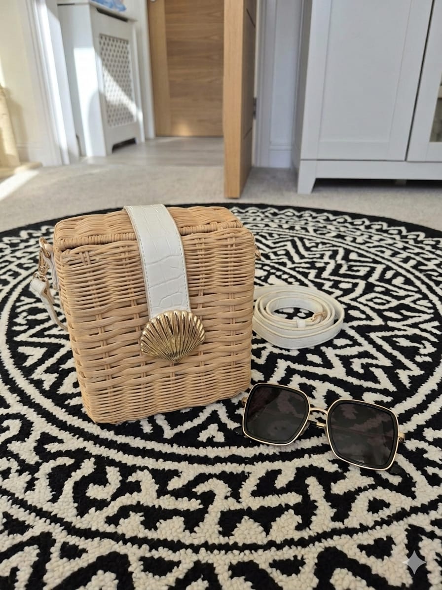 Sea-Shell Wicker Box Bag