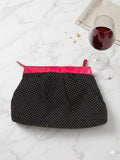 Polka Dot Pink Trim Clutch
