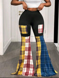 Color Block Plaid Flare — UK 16