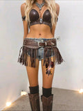 Brown Leather Rivet Belt
