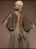 Brown Faux Leather Cape UK-12/14